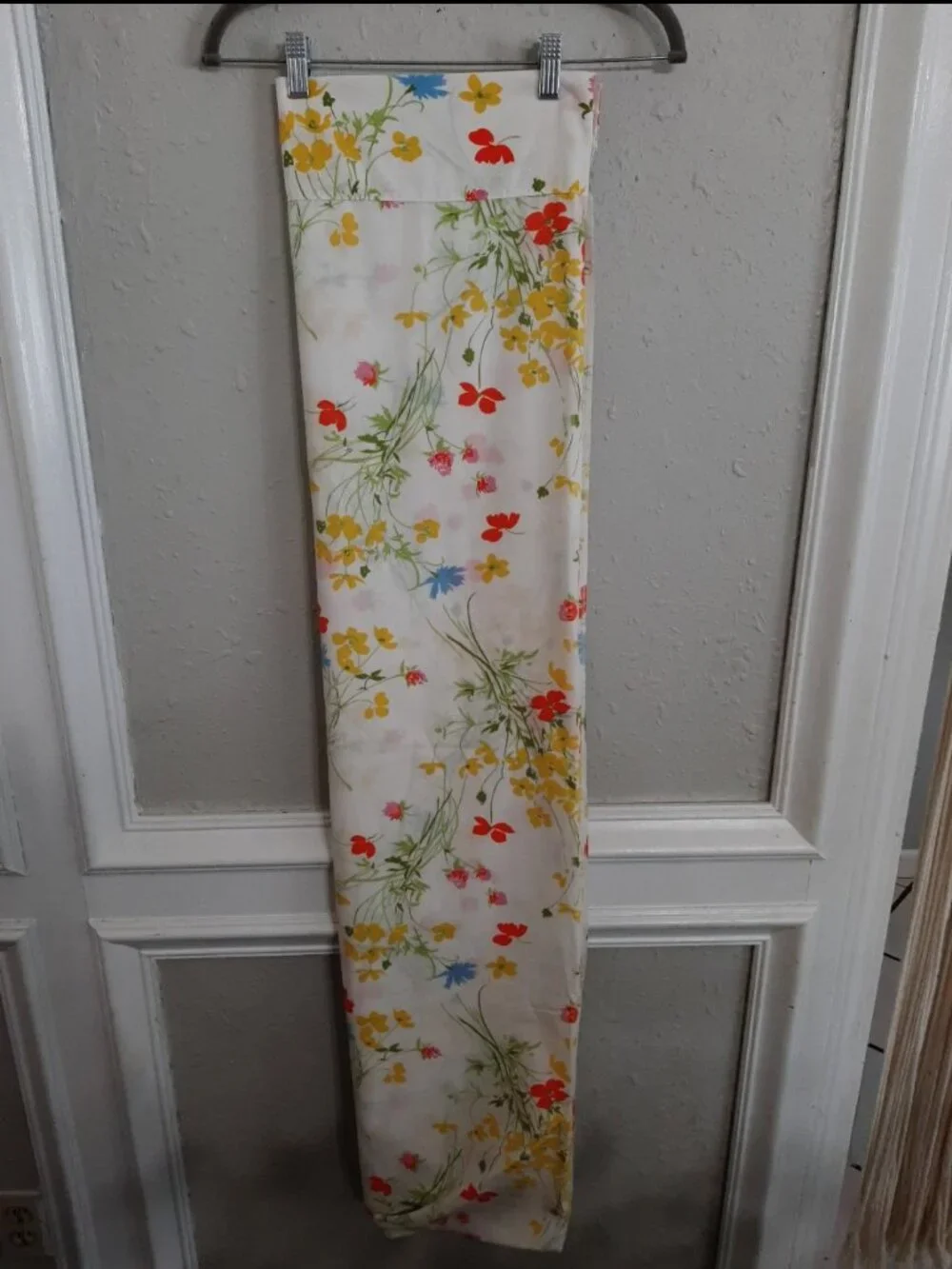 Vintage 60s 70s full flat sheet double floral flower power cottagecore prairie